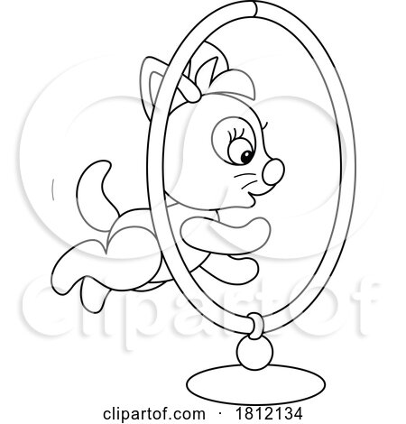 Cartoon Kitty Cat Jumping Through a Hoop by Alex Bannykh