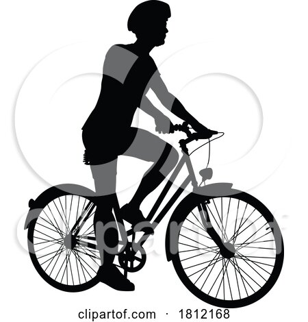 Bike and Bicyclist Silhouette by AtStockIllustration