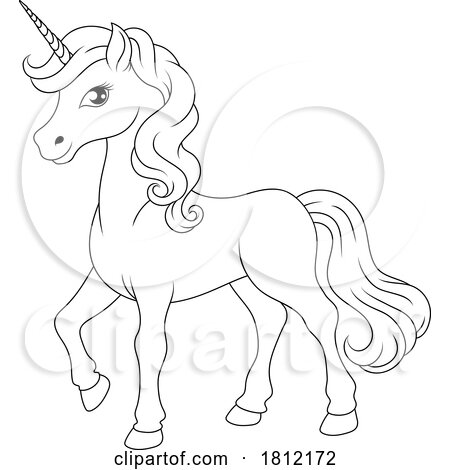 Unicorn Horn Horse Animal Cartoon Mascot from Myth by AtStockIllustration