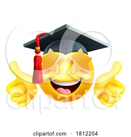 Emoji Graduate College Star Eyes Cartoon Emoticon by AtStockIllustration