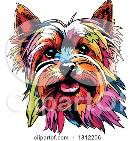 Colorful Yorkie Dog by dero