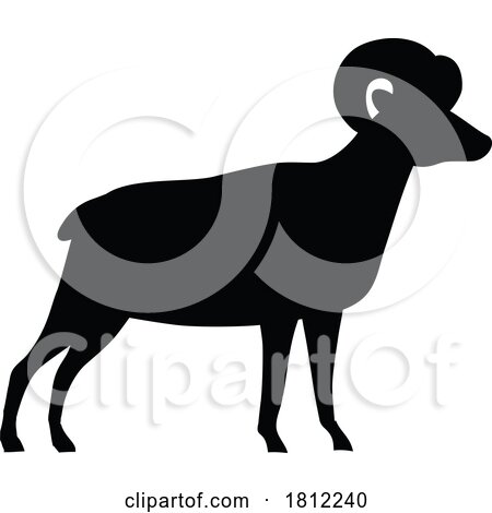 Stencil Illustration of Silhouette of Bighorn Sheep by patrimonio