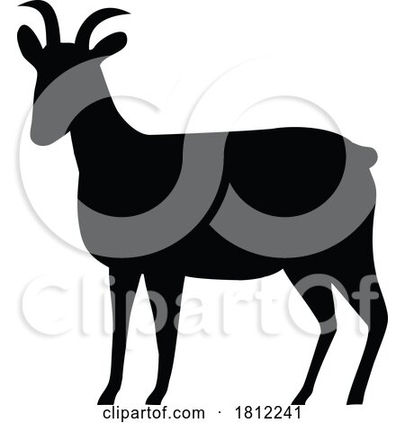 Stencil Illustration of Silhouette of Bighorn Sheep by patrimonio