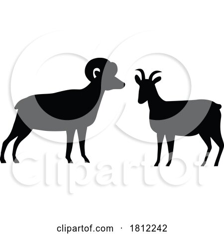 Stencil Illustration of Silhouette of Bighorn Sheep by patrimonio