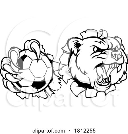 Bear Soccer Football Claw Grizzly Animal Mascot by AtStockIllustration