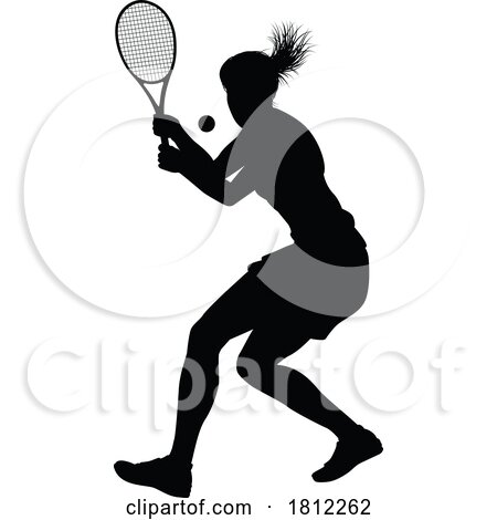 Tennis Player Woman Sports Person Silhouette by AtStockIllustration