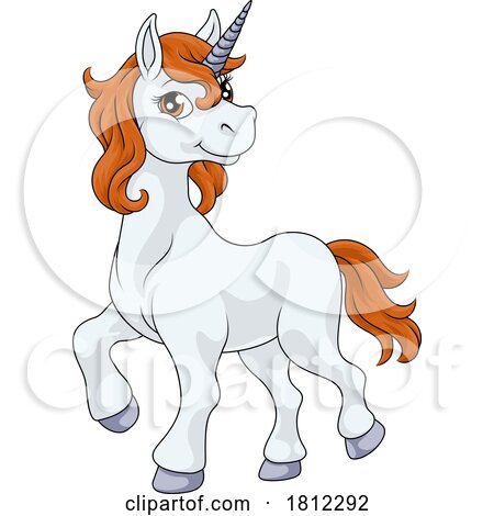 Unicorn Horn Horse Animal Cartoon Mascot from Myth by AtStockIllustration