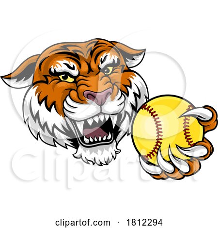 Tiger Tennis Player Animal Sports Mascot by AtStockIllustration