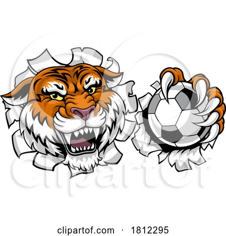 Tiger Soccer Football Animal Sports Team Mascot by AtStockIllustration