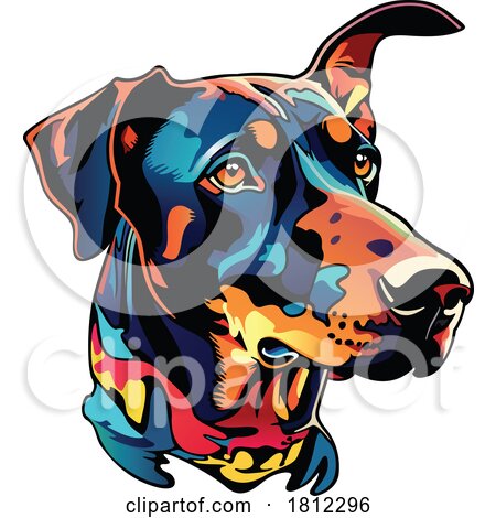 Colorful Dobermann Dog by dero