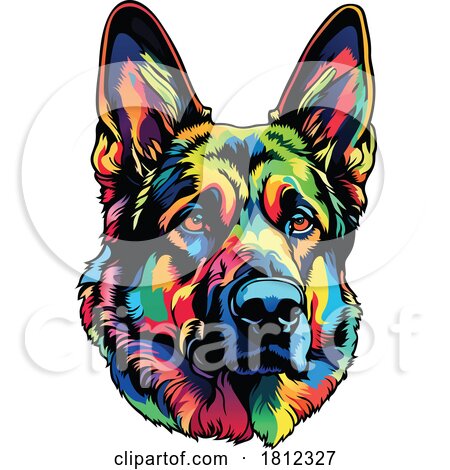 Colorful German Shepherd Dog Portrait by dero