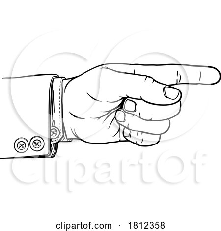 Hand Pointing Finger Direction in Business Suit by AtStockIllustration