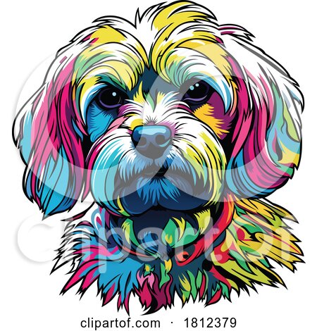 Colorful Maltese Dog by dero