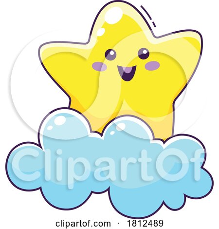 Star Mascot Character with a Cloud by Vector Tradition SM