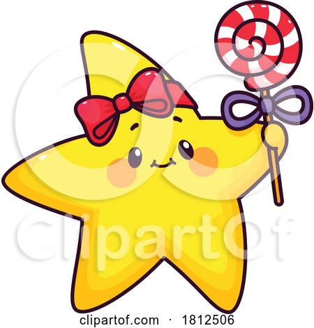 Star Mascot Character with a Lolipop by Vector Tradition SM