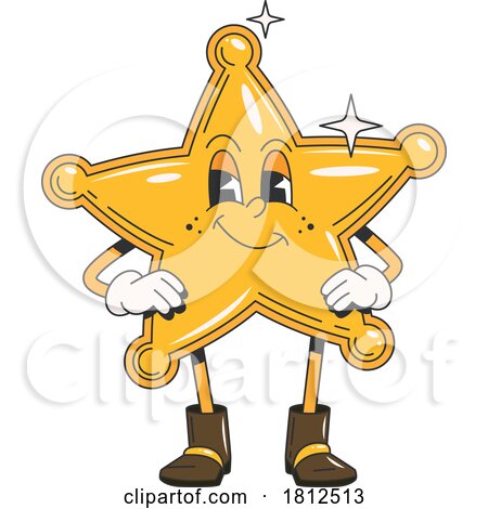 Sheriff Badge Star Mascot Character by Vector Tradition SM