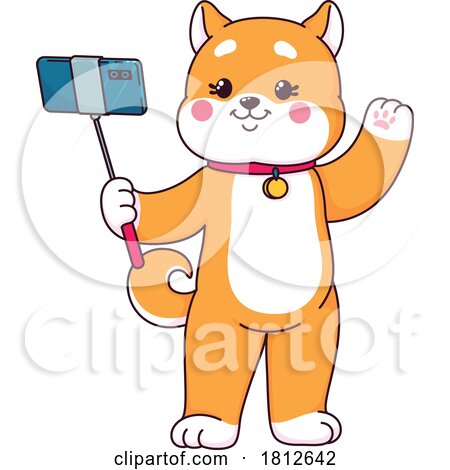 Shiba Inu Dog Taking a Selfie by Vector Tradition SM