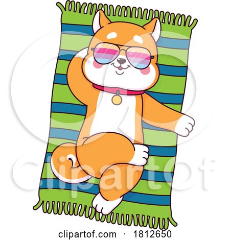 Shiba Inu Dog Sun Bathing by Vector Tradition SM