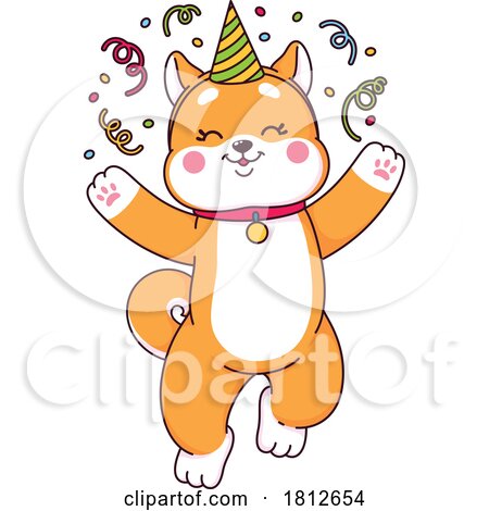 Shiba Inu Dog Celebrating by Vector Tradition SM