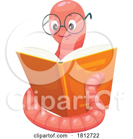 Smart Worm Reading a Book by Vector Tradition SM