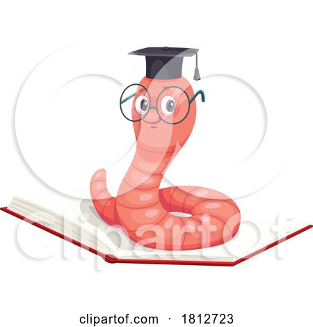 Graduate Worm on a Book by Vector Tradition SM