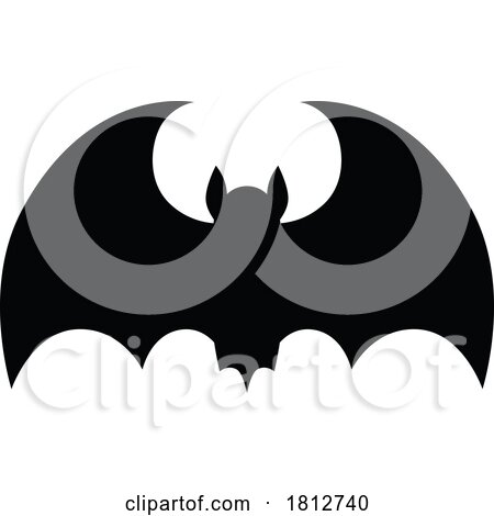 Flying Vampire Bat Halloween Silhouette by Vector Tradition SM