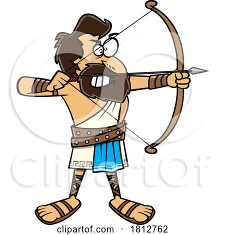 Odysseus Aiming an Arrow Cartoon by toonaday