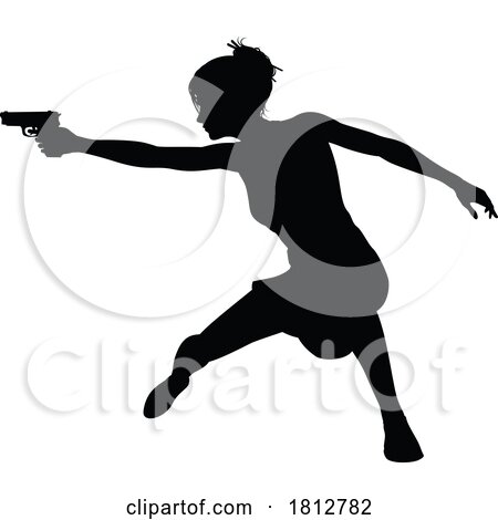 Woman Gun Silhouette Detective Secret Agent Spy by AtStockIllustration