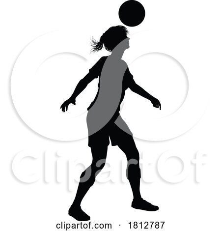 Female Soccer Football Player Woman Silhouette by AtStockIllustration