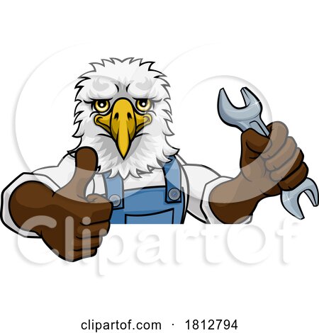 Eagle Plumber or Mechanic Holding Spanner by AtStockIllustration