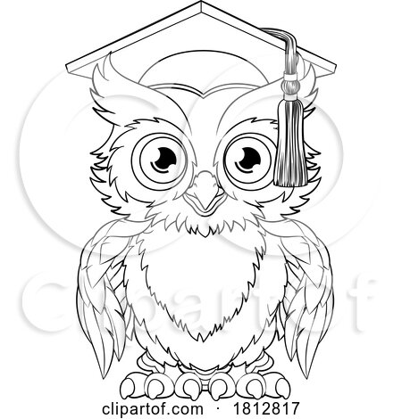 Wise Owl Bird Cartoon Graduation Professor Teacher by AtStockIllustration