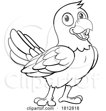 Parrot Macaw Bird Cartoon Coloring Mascot by AtStockIllustration