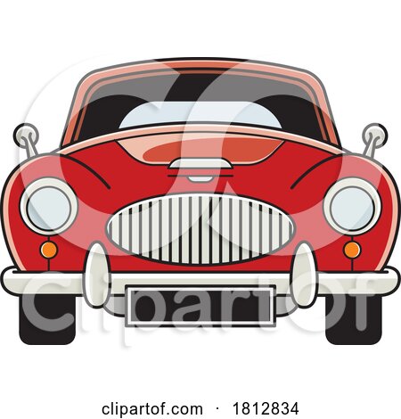 Red Classic Car Front View by Lal Perera