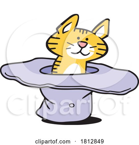 Cartoon Cat Sitting in a Hat by Johnny Sajem