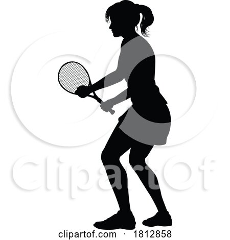 Tennis Player Woman Sports Person Silhouette by AtStockIllustration