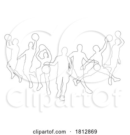 Basketball Silhouette Players Player Silhouettes by AtStockIllustration