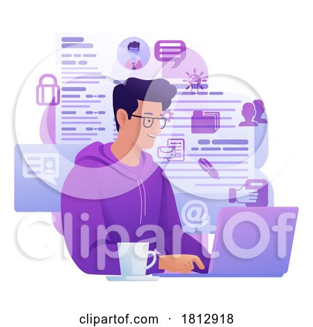 Man Job Applying Resume Application Illustration by AtStockIllustration