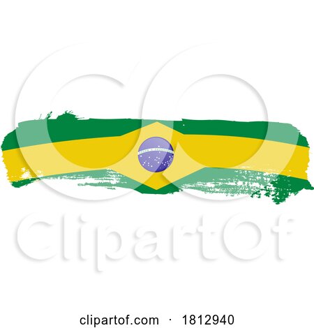 Brush Styled Flag of Brazil by Domenico Condello