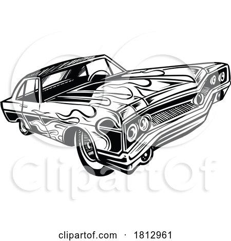 Classic Vintage Retro Car Design with a Flame Paint Job by Domenico Condello