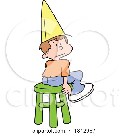 Cartoon Boy Wearing a Dunce Cap by Johnny Sajem