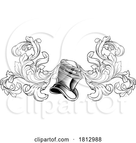 Coat of Arms Crest Knight Helmet Heraldry Design by AtStockIllustration