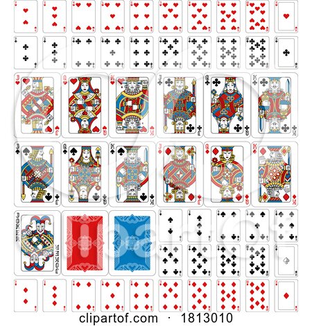 Playing Cards Deck Full Yellow Red Blue Black by AtStockIllustration