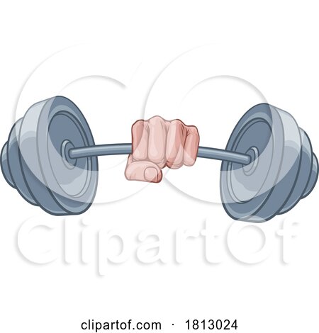 Weight Lifting Fist Hand Holding Barbell Concept by AtStockIllustration