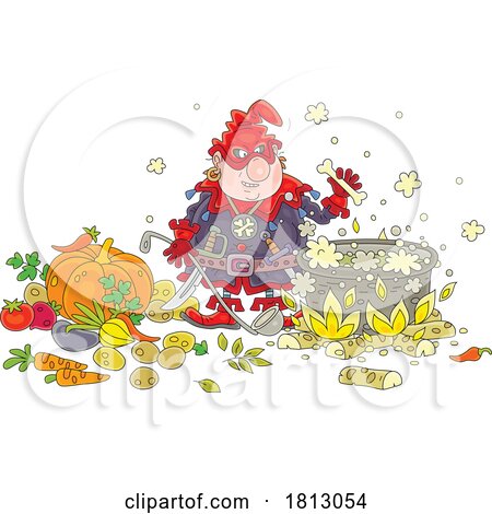 Ogre Cooking Stew and Adding a Bone Licensed Clipart Cartoon by Alex ...