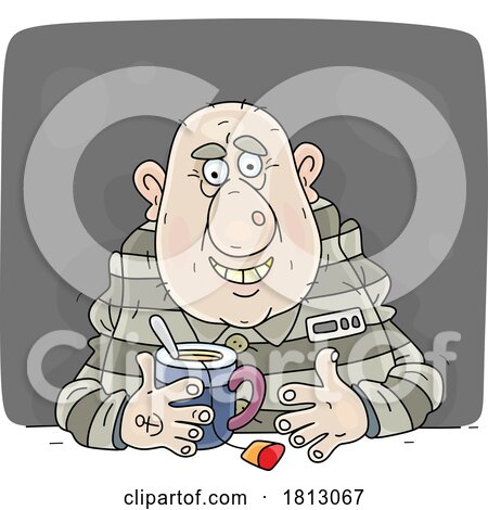 Prisoner with Tea Licensed Clipart Cartoon by Alex Bannykh