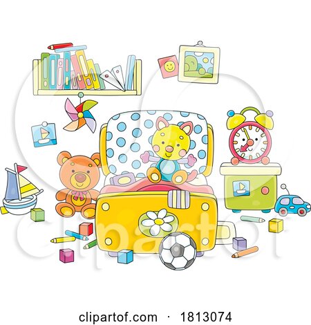 Toys in a Room Licensed Clipart Cartoon by Alex Bannykh