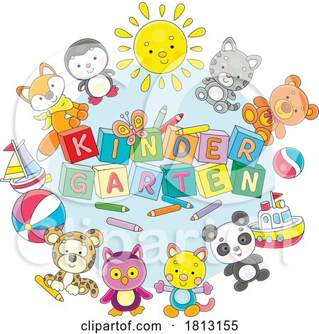 Kindergarten Blocks and Toys Licensed Clipart Cartoon by Alex Bannykh