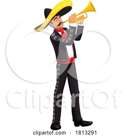 Mariachi Trumpet Player Licensed Clipart by Vector Tradition SM