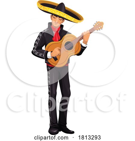 Mariachi Guitarist Licensed Clipart by Vector Tradition SM