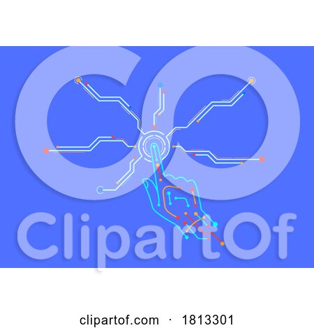 AI Hand Pushing a Button Licensed Clipart by Vector Tradition SM